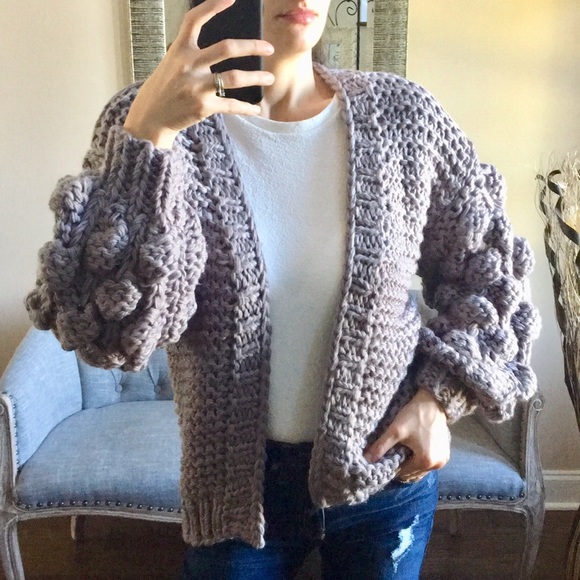 Pom Pom Grey Cardigan - Picture 4 of 6